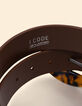 Ceinture camel cuir velours boucle écaille I.Code-4