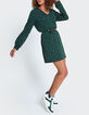 I.Code imperial green dress with wave print-6