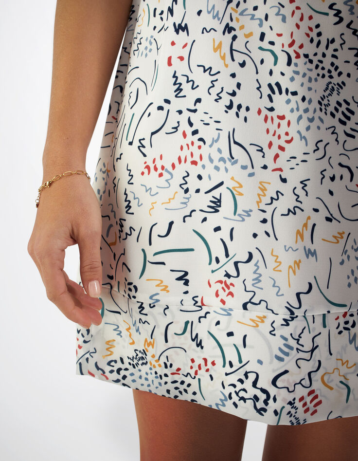 Vestido blanco roto estampado arty I.Code-5 Vestido blanco roto estampado arty I.Code-5