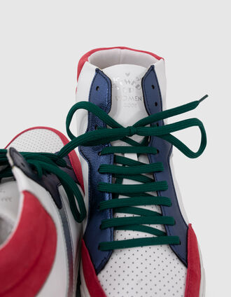 Sneakers in Rosa, Weiß, Marineblau, Silver und Grün I.Code