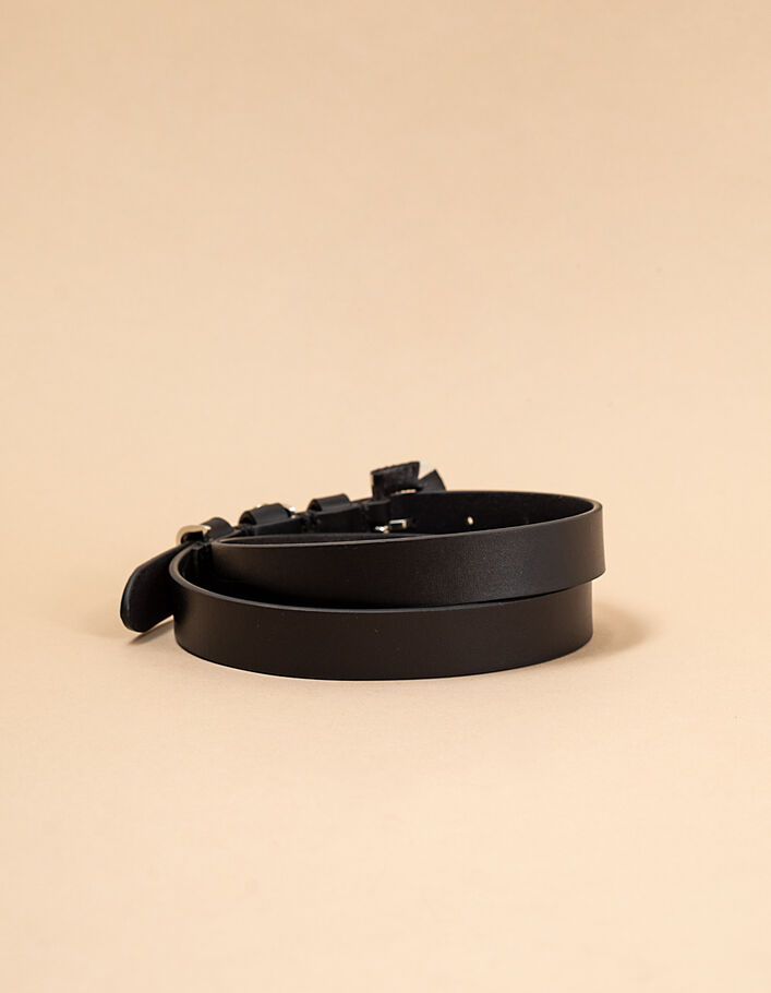 I.Code black 5-belt loop leather belt - I.CODE