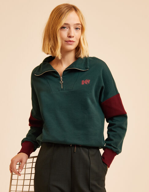 Sudadera camionero verde acanalada burdeos I.Code