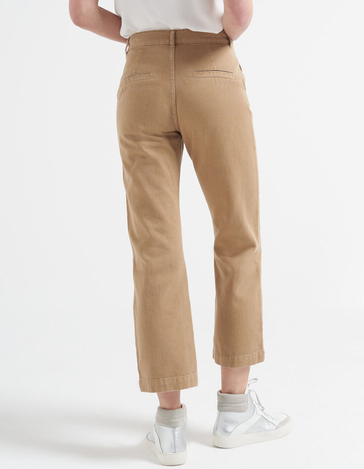 I.Code sand flared cropped jeans-3