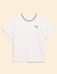 I.Code white T-shirt with embroidered collar-6