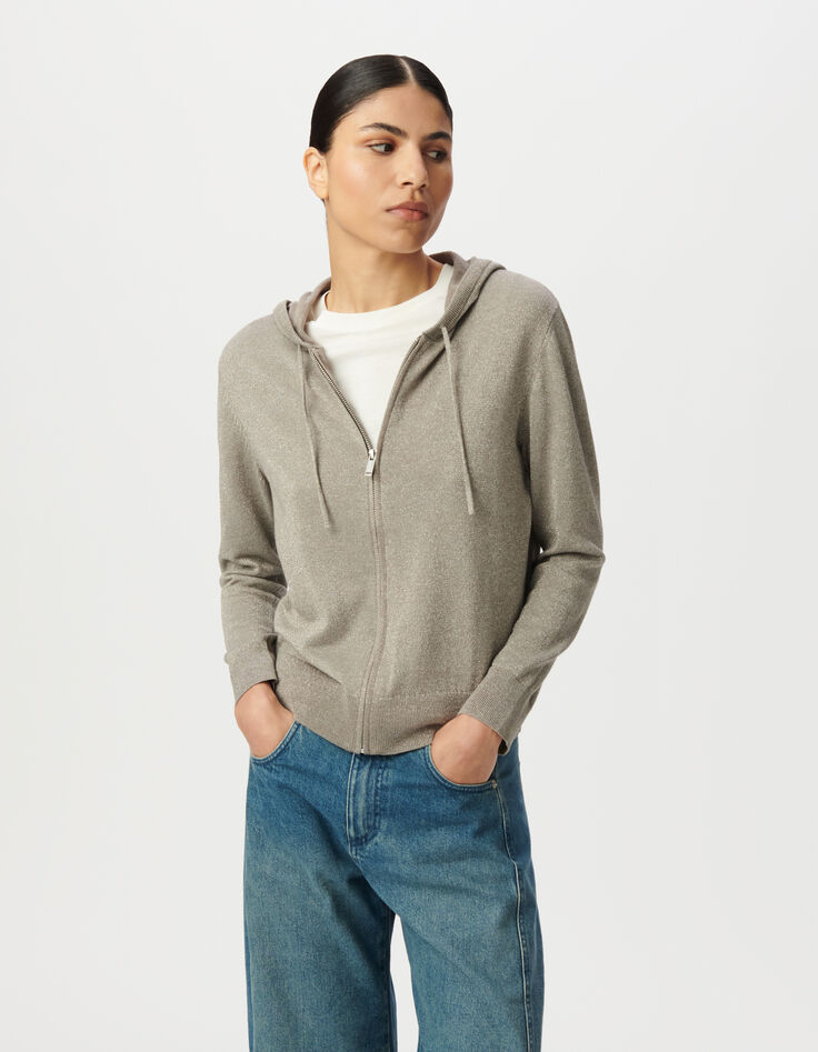 STRICKJACKE mit Fischgr&auml;tenmuster und durchbrochenem R&uuml;cken Damen-4