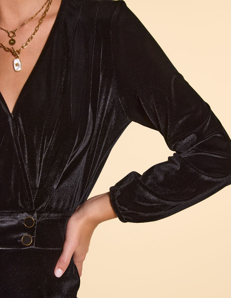 Combinaison noire panne de velours I.Code-5