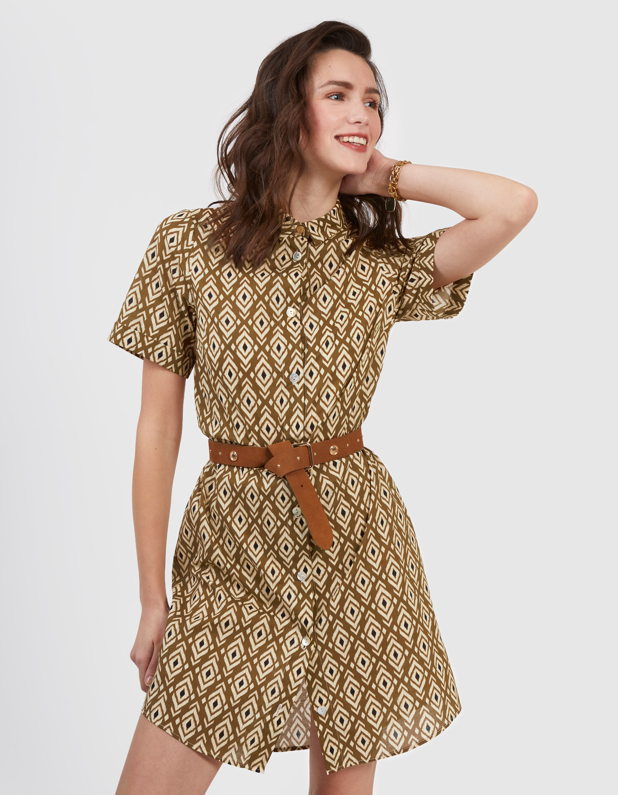 Robe chemise beige 2025