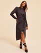 I.Code black long dress with winter floral print-1