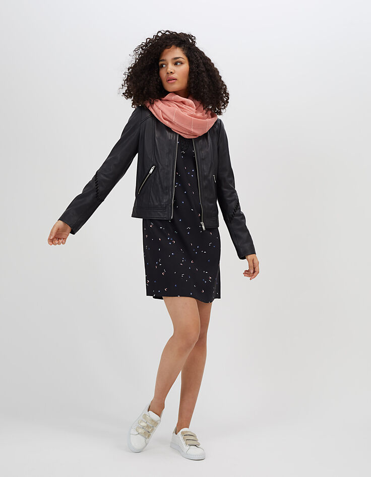Robe noire imprimée micro-tachiste I.Code-4 Robe noire imprimée micro-tachiste I.Code-4
