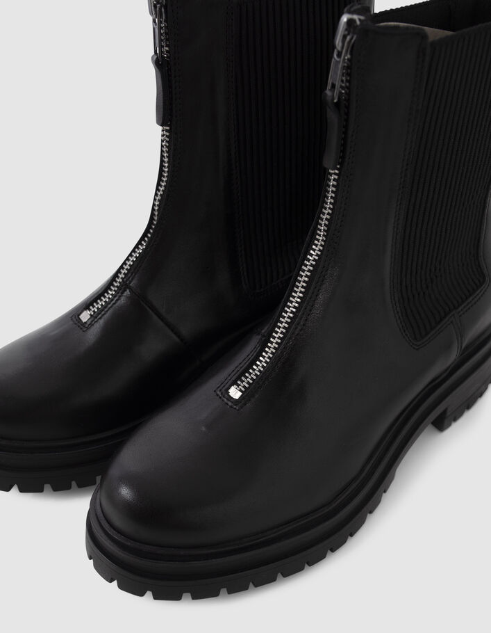 Chelsea boots noirs zippés à semelles crantées I.Code-5