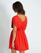Mohnrotes Kleid, Tupfenjacquard I.Code-4