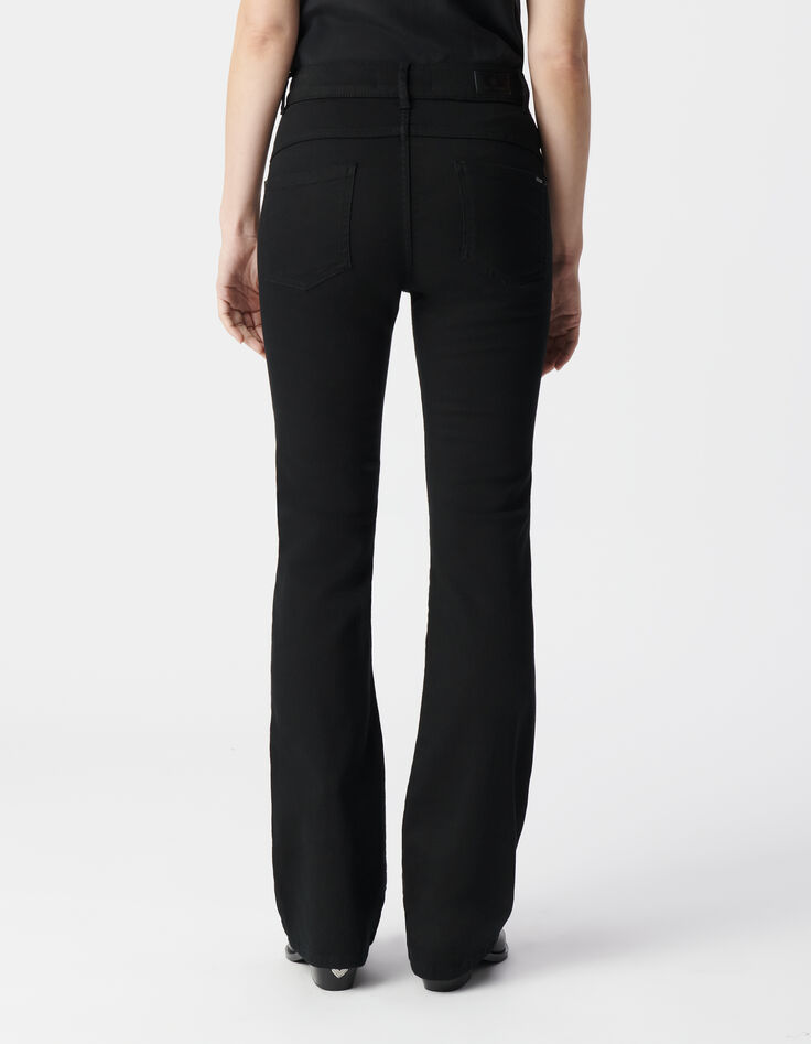 Schwarze Schlagjeans hoher Taille von Waterless f&uuml;r Damen-3