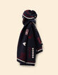 Foulard marine plissé à message I.Code-1
