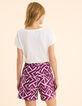 Pantalón corto de jacquard en morado con estampado gráfico I.Code-5