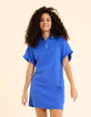 Blaues Kleid Polokragen Reißverschluss I.Code-3