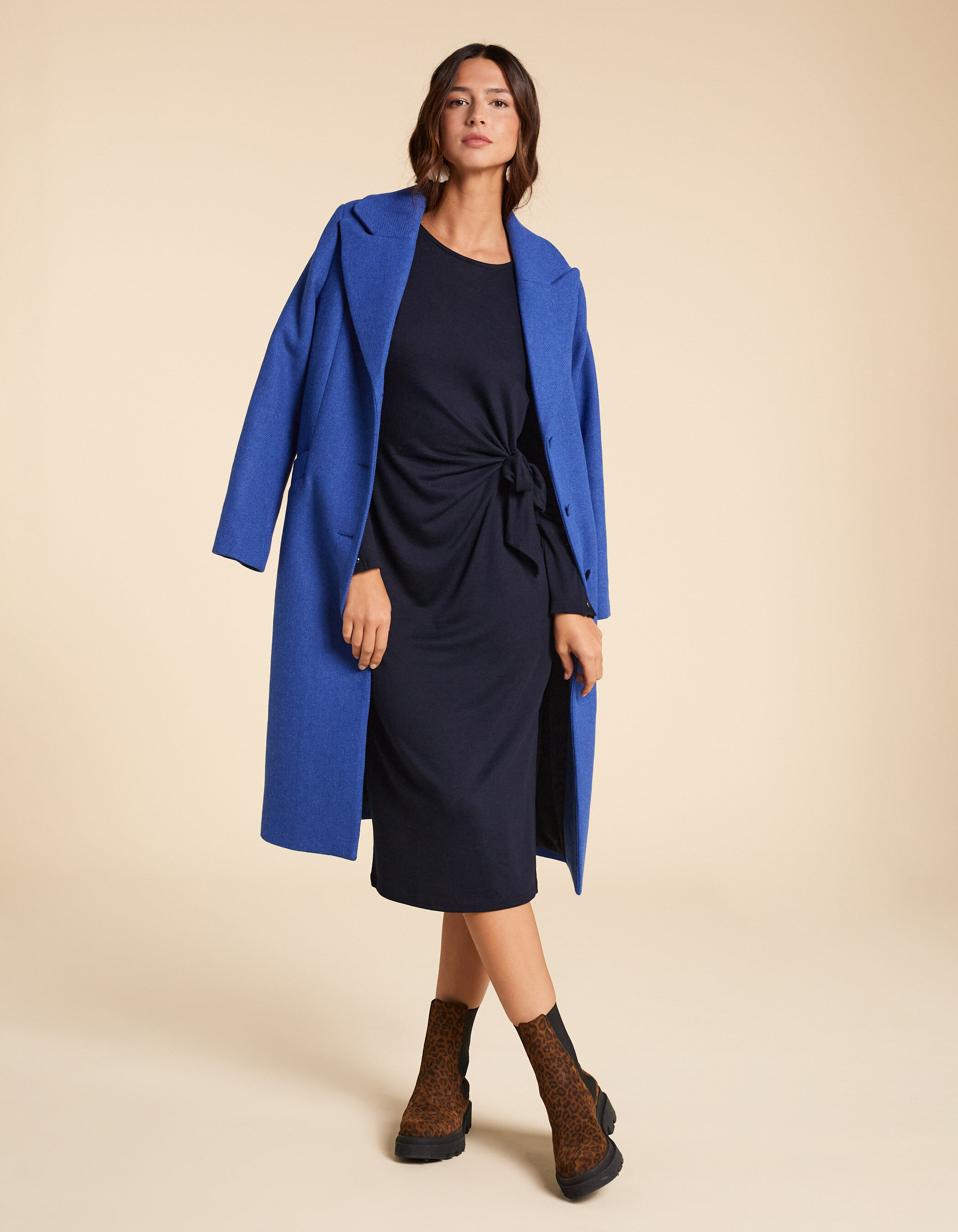 Robe mi longue bleu marine I.Code