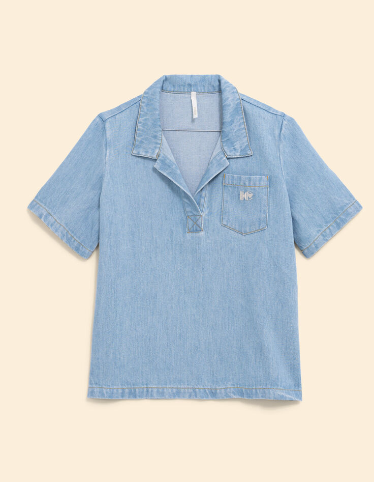 Top en jean bleu esprit vareuse I.Code-7