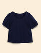 I.Code navy buttoned back top-9