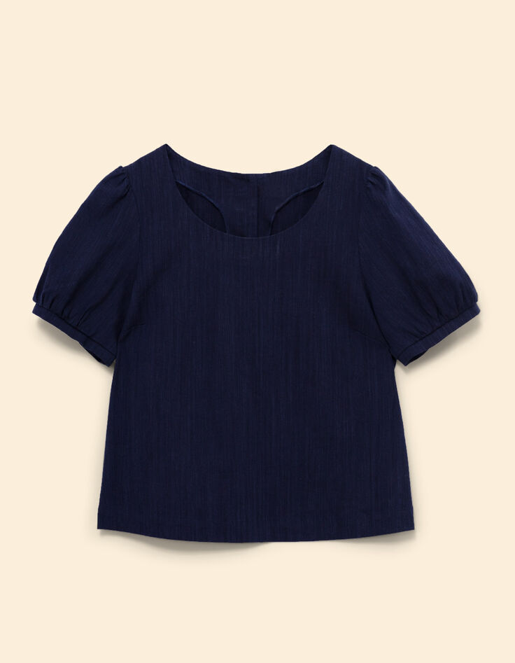 I.Code navy buttoned back top-9