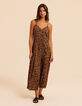Robe longue fines bretelles imprimé léopard I.Code-5