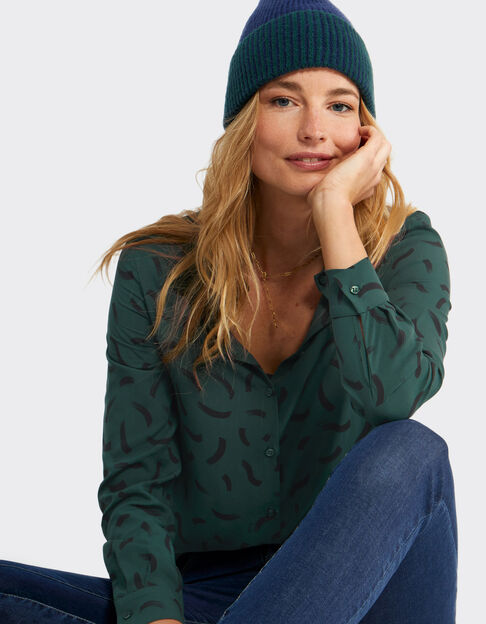 Chemise vert impérial à imprimé vagues I.Code 