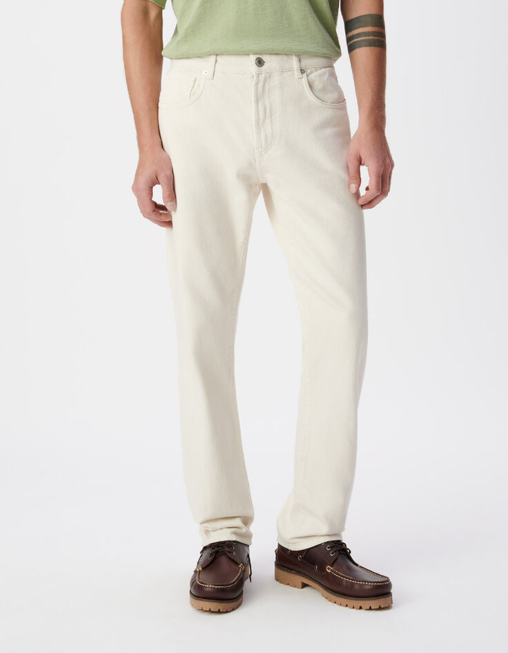 Serge Herren ecru gerade Jeans-2