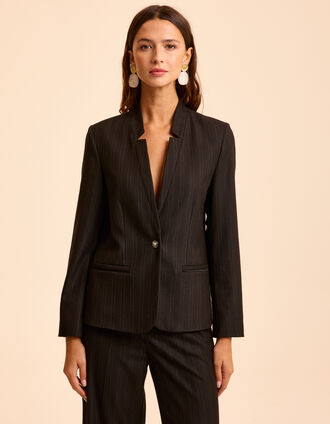 Zwarte blazer lurex strepenmotief I.Code