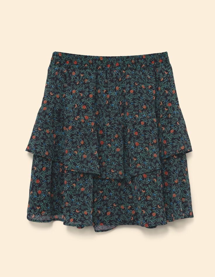 Grüner Kurzrock mit Sommerfrüchte-Print I.Code-8