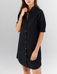 Robe chemise noire brodée I.Code-1