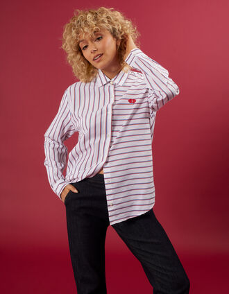 Chemise blanc cassé avec rayures bicolores I.Code