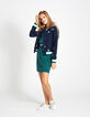 I.Code navy Girl Gang embroidered mesh baseball jacket-6