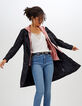 Schwarzer Trenchcoat, dezenter Fleckenprint I.Code-2