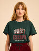 Groen T-shirt metallic tekst I.Code-3