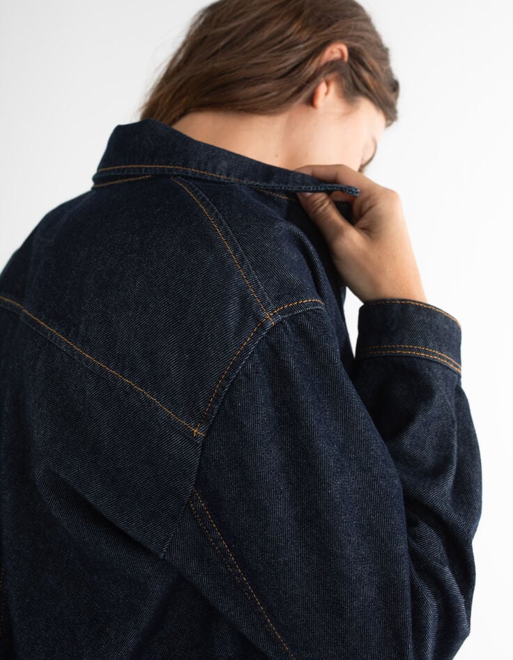 I.Code raw denim jacket with XL pockets-5