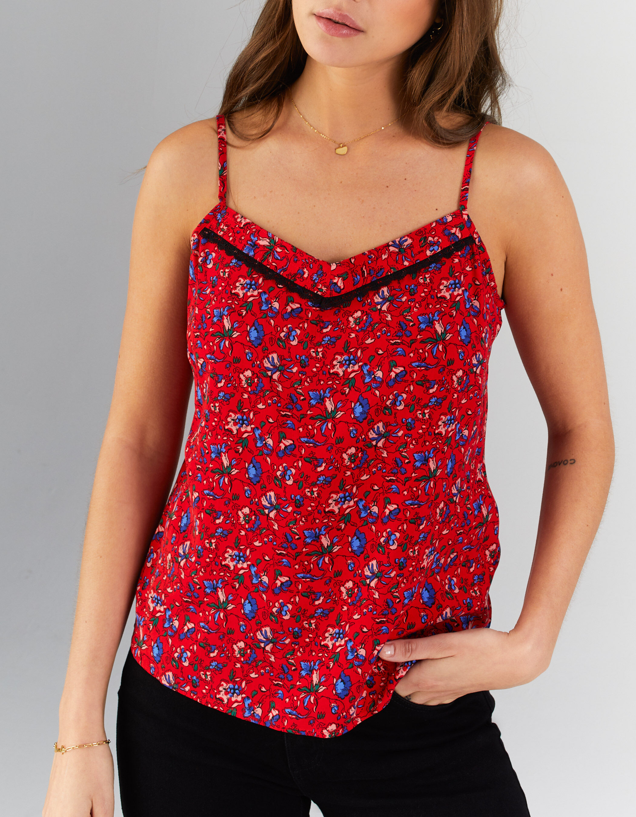 Top cereza lencero flores verano I.Code