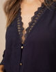 Zwarte blouse met kant I.Code-4