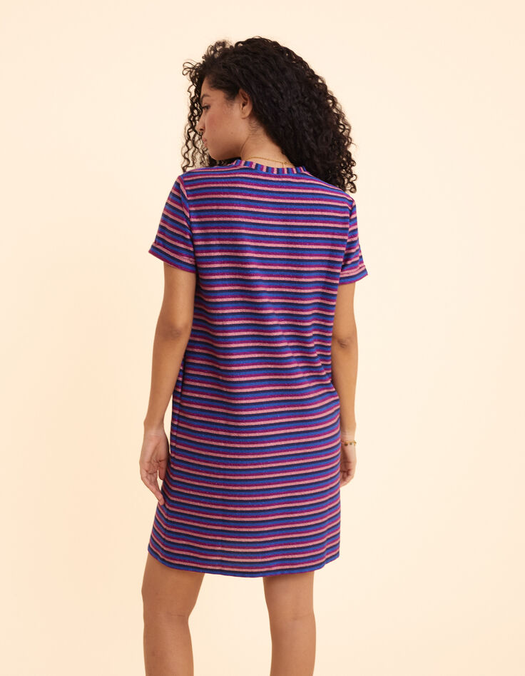 Robe violine rayures lurex multico I.Code-5