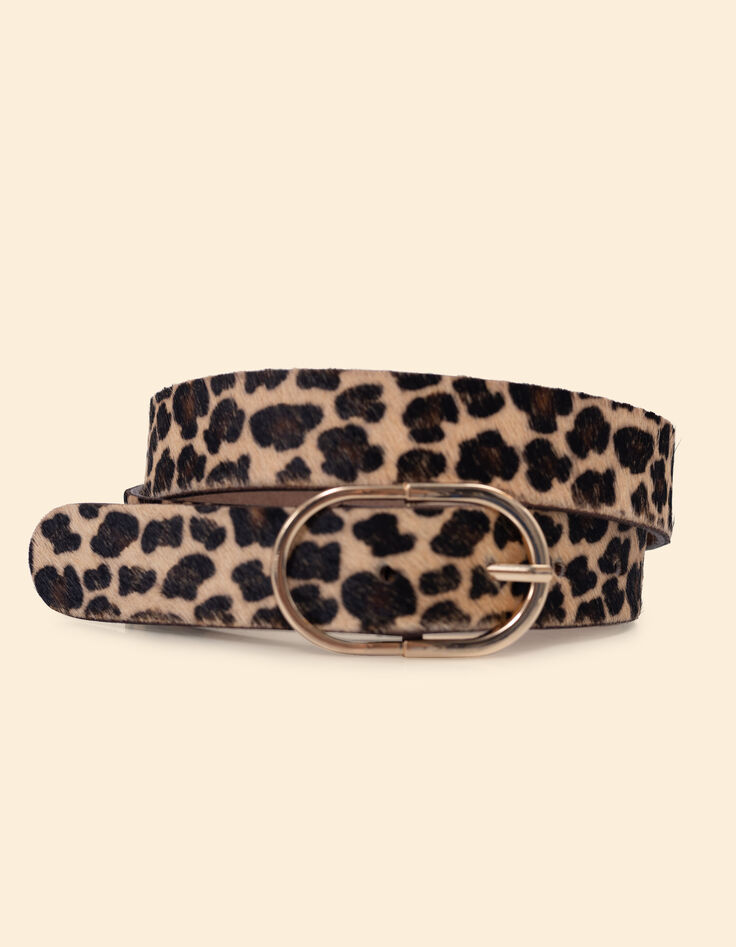 Cinturón de piel camel efecto leopardo I.Code-1