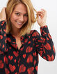 Camisa negra estampado ikat corazones I.Code-5