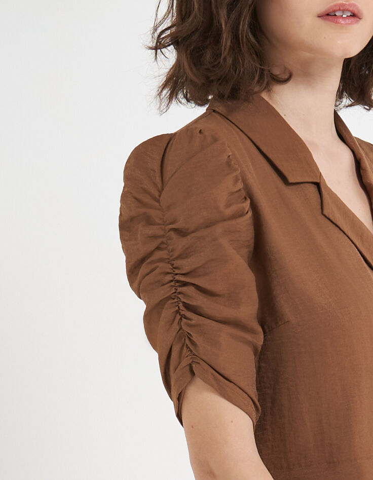 Vest. cruz. fauve mangas fruncidas I.Code-3