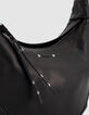 Schwarzes genarbtes Leder Allane halbmondf&ouml;rmige Tasche Gr&ouml;&szlig;e S Damen-4