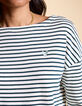 T-shirt marinière écru, marine, doré brodé cœur I.Code-5