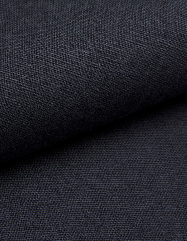 Marineblaue 7/8-Hose aus Leinen-Baumwoll-Mischgewebe f&uuml;r Damen-3