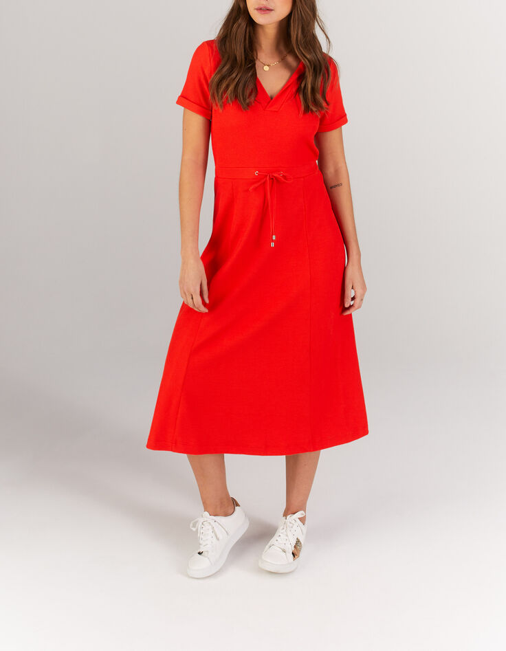 Robe longue abricot nid d'abeille à capuche I.Code-1