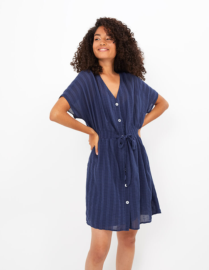 Marine jurk met knopen, strepen I.Code-3 Marine jurk met knopen, strepen I.Code-3