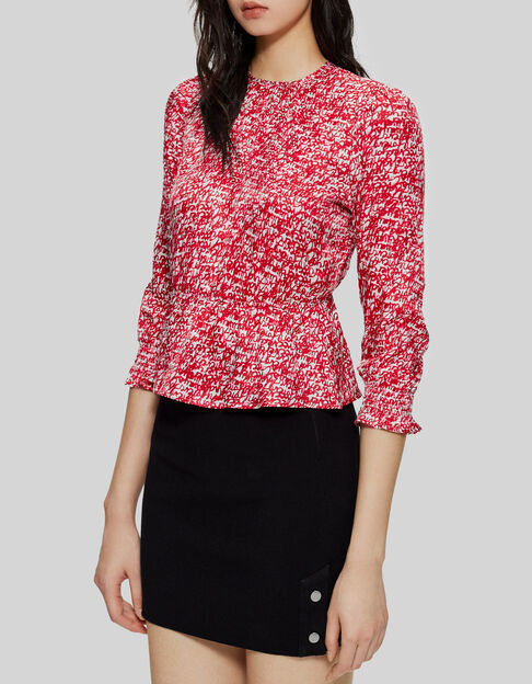 Rote Damen-Bluse mit Graffitiprint - IKKS