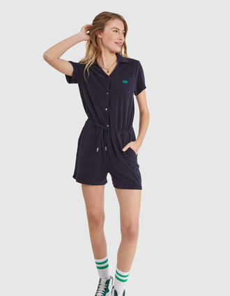 I.Code navy terry cloth playsuit