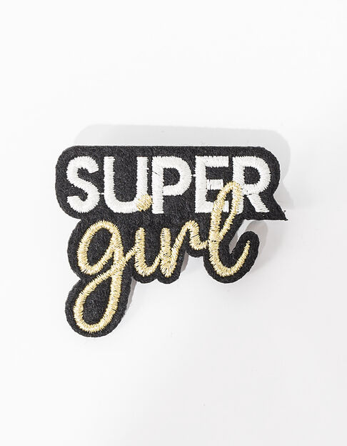 I.Code embroidered Super Girl brooch