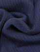 Pull col cheminée bleu tricot côtelé I.Code-8