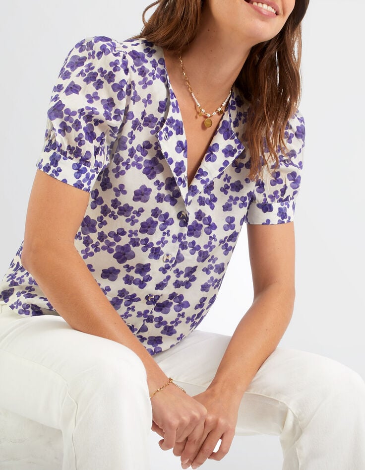 I.Code white anemone print top-1 I.Code white anemone print top-1